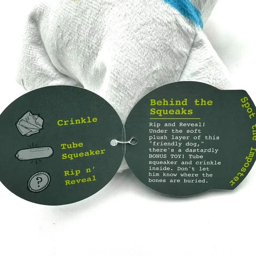 BARK BOX | NEW Spot the Imposter Medium Plush Dog‎ Toy Tube Squeaker Crinkle
